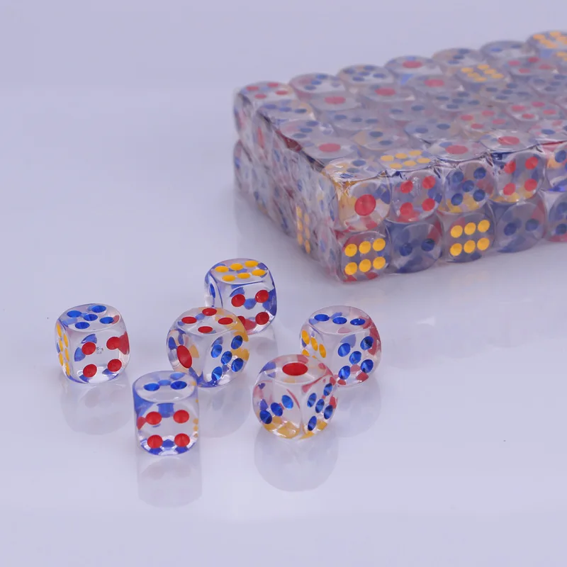 

100Pcs/set new hot, nightclub bar, KTV dice, rounded dice, acrylic transparent digital dice 12.8mm
