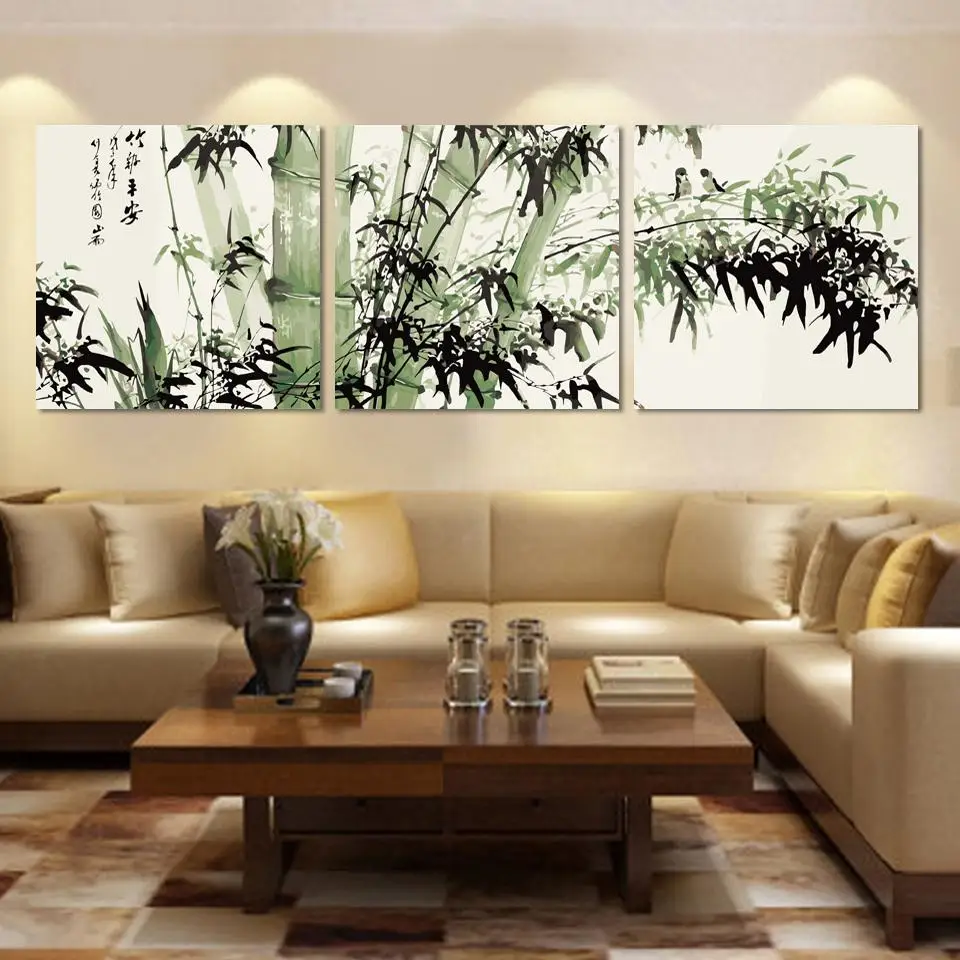 Модная Большая Картина на холсте Дешевая современная абстрактная бамбуковая