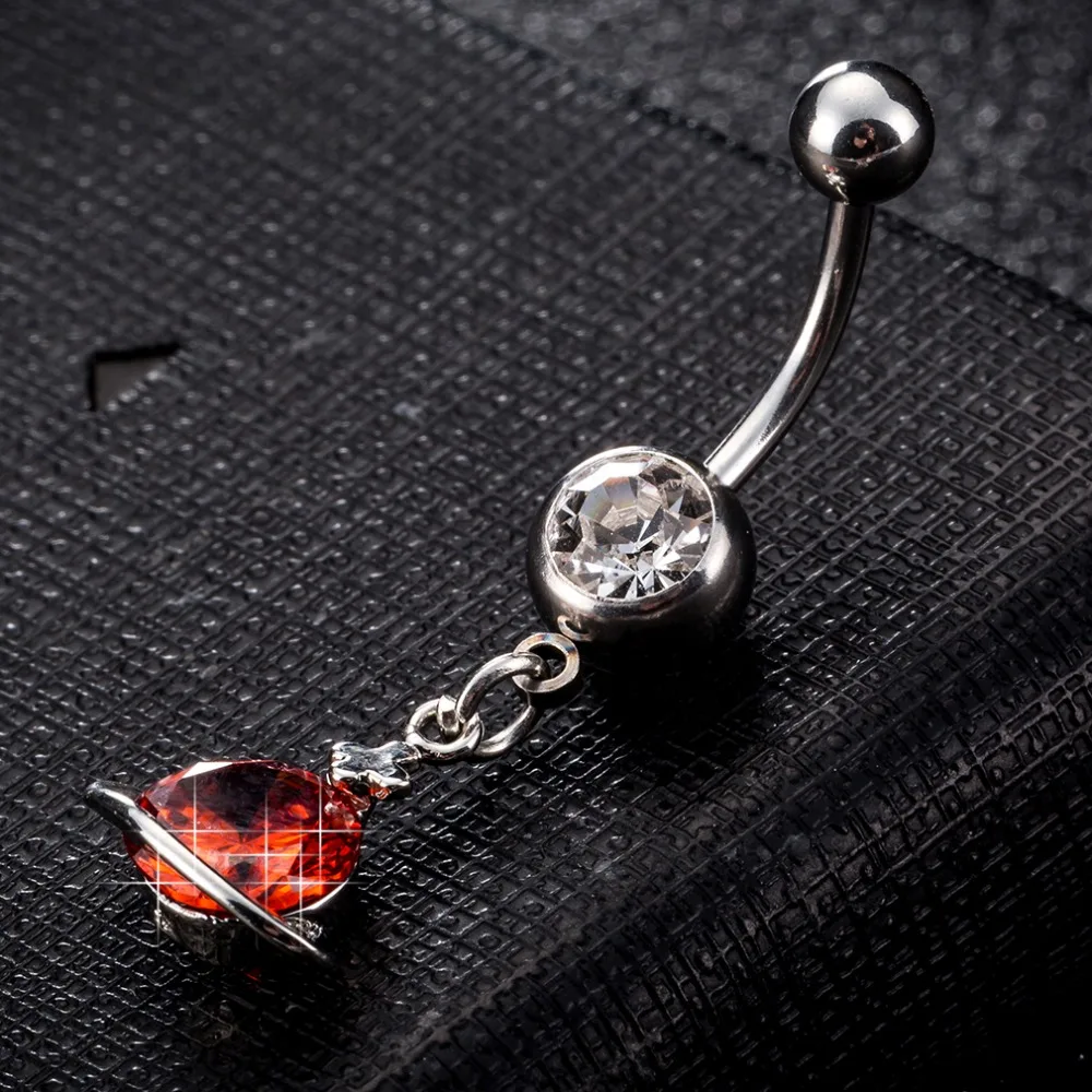 Colourful crystal zircon Surgical Steel Belly Button Rings Sexy Dangle Navel Piercing Rhinestone Body Jewelry 2019 fashion | Украшения и