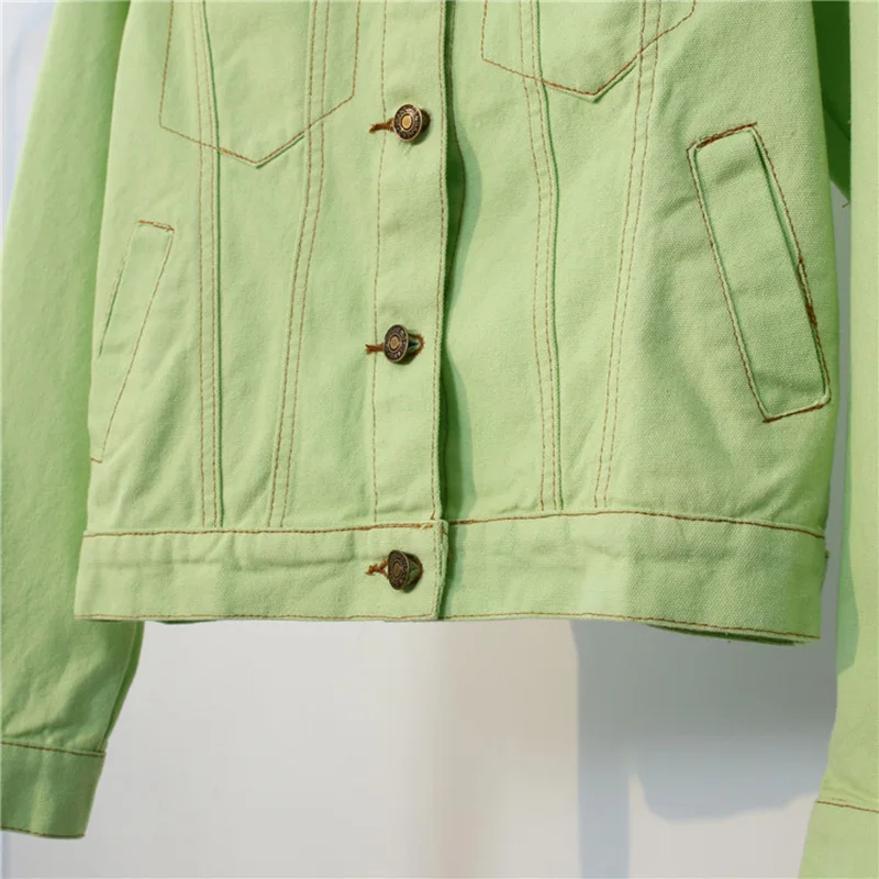 Джинсовая куртка Осенняя Женская винтажная Короткая Верхняя одежда женские