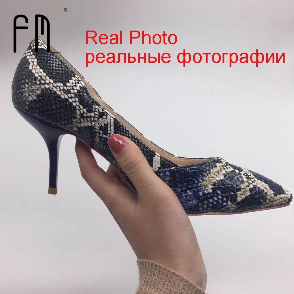 Fedimiro/змея линии Высокие каблуки мягкая обувь для Для женщин Обувь на высоких