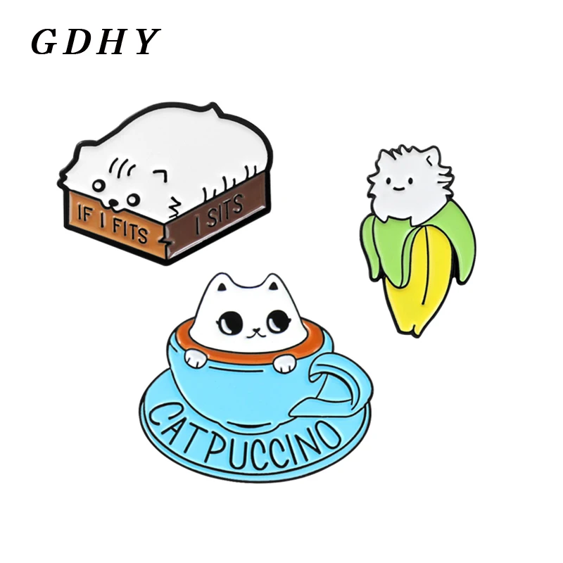 GDHY кот брошь Кофе Кубок кошка типа "банан" кошачий мне подходит сидит кошки