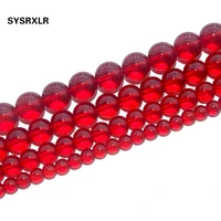 wholesale charm clear glass red crystal round loose beads for jewelry making diy bracelet necklace 681012 mm strand 15