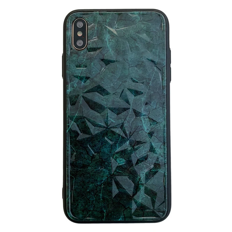 Diamond pattern glass shell marble phone case for iphone XS Max XR X 6 6S 7 8 plus Cover |
