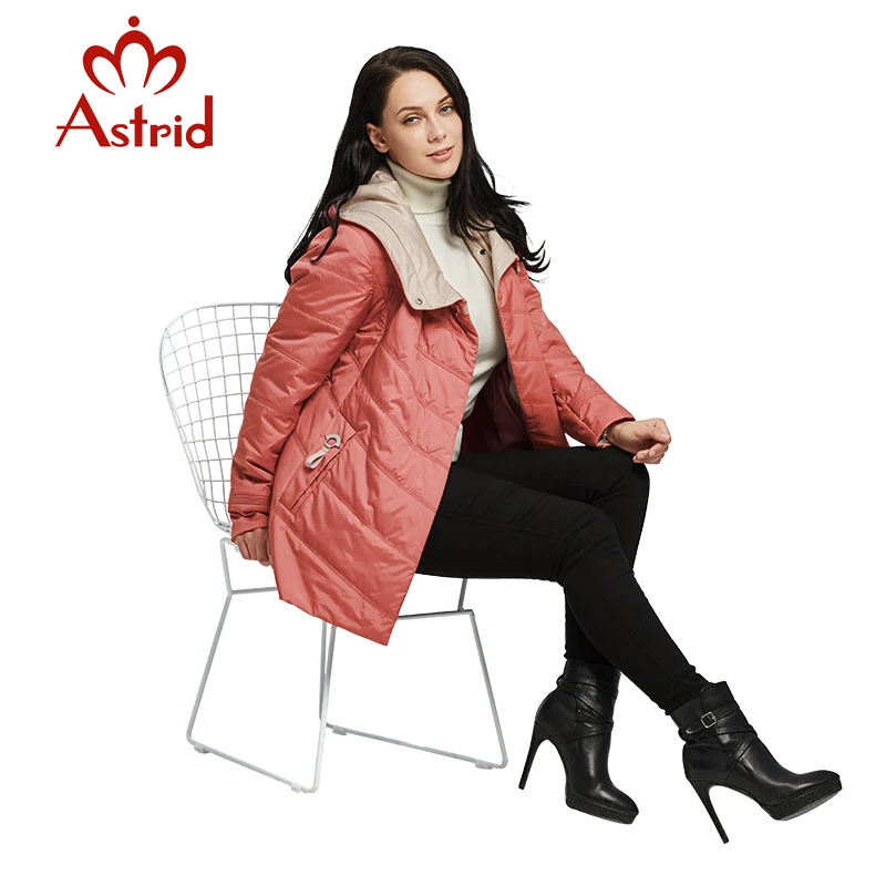 Астрид новые женские ветровка весна куртка с длинным капюшоном сплошной цвет