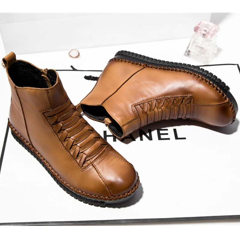 

Designer luxury band women boots Rome short plush genuine leather ankle boots ladies shoes solid winter boot warm shoes556