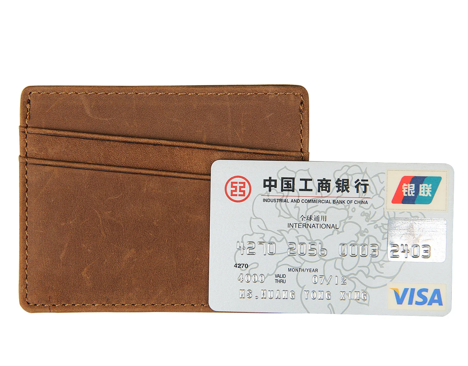 Новый Экстра тонкий держатель карты мини geuine кожа Визитницы с функцией RFID