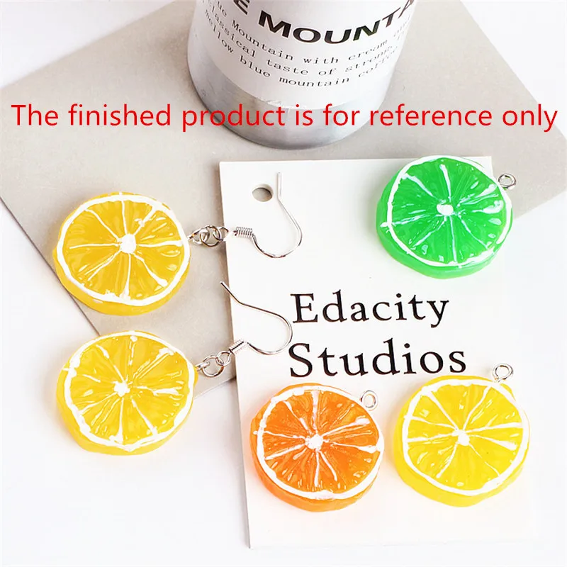 

Оптовая продажа 30 шт 24*30 мм Летние Фрукты красочные смолы оранжевый кусок Подвески подходят серьги для девочек ювелирные изделия браслет ож...