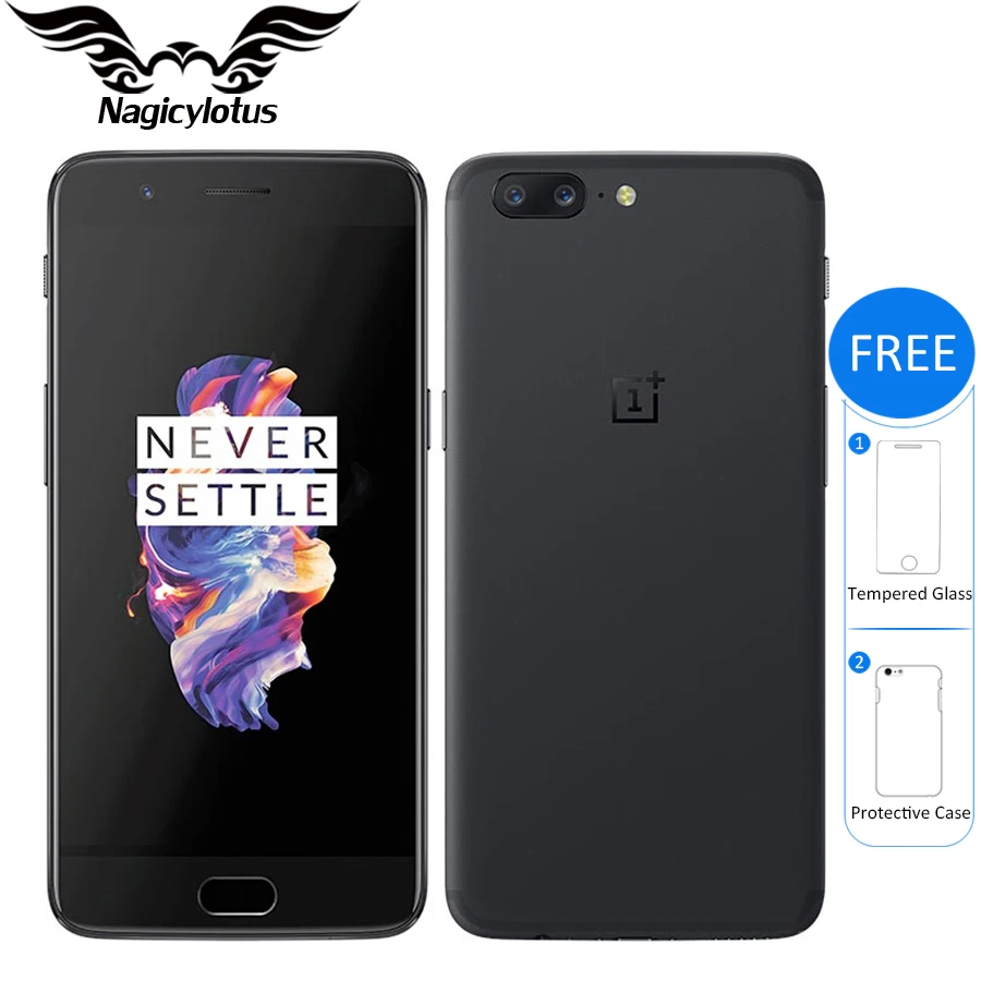 Абсолютно мобильный телефон OnePlus 5 6 Гб 64 Гб 4G LTE 5,5 ''Snapdragon 835 Восьмиядерный 20MP 16MP NFC отпечаток пальца 3300 мАч смартфон