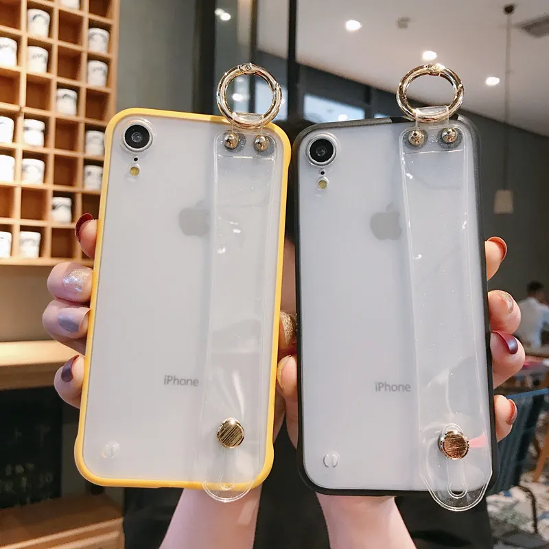 Милый матовый чехол подставка для iPhone 6 6s 7 8 plus XS Max XR с ручным держателем мягкий