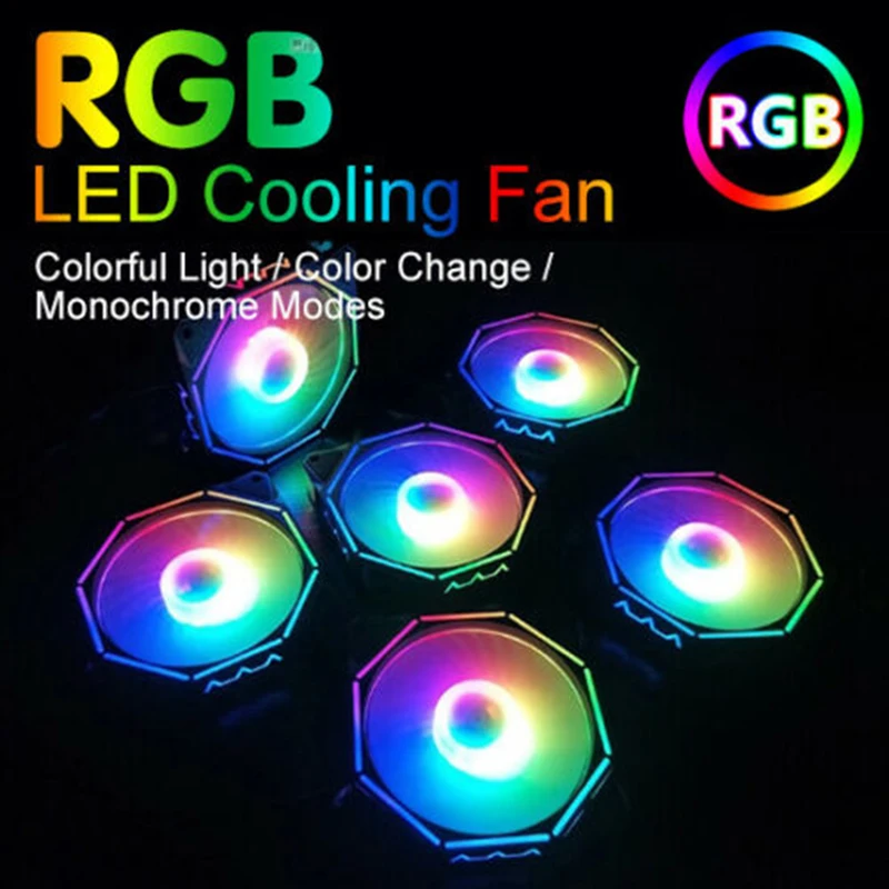Цветной вентилятор RGB 120 мм светодиодный светящийся двойной аура корпус ПК бесшумный вентилятор с синхронизатором пульт дистанционного управления набор ЦП кулер вентилятор для компьютера