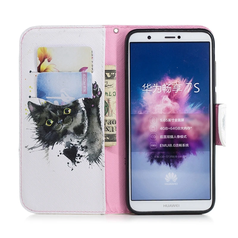 Чехол для huawei P, умный чехол с милой пандой, кошкой, совой, кожаный флип-кошелек, чехол для телефона s для huawei P, умный чехол Etui Capinha Huawey