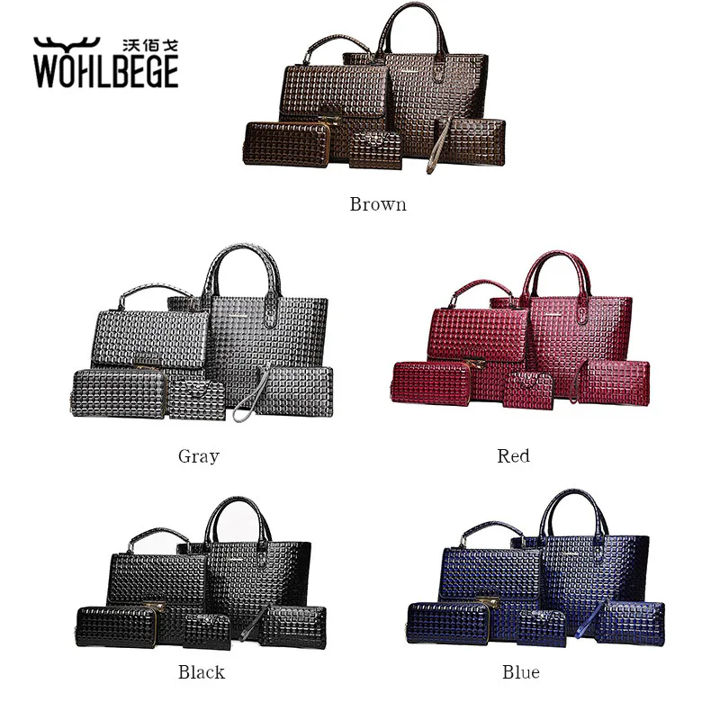 Новые женские комплекты из 5 предметов женская сумка искусственной кожи сумки