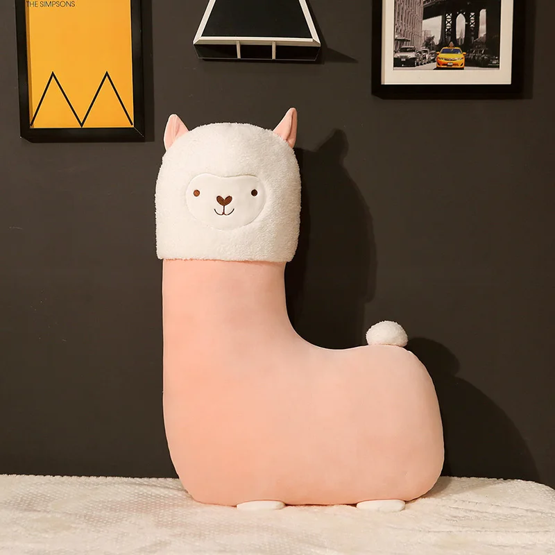 L форма пушистый Alpacasso элегантный Альпака плюшевые игрушки прекрасный чучело подушки из альпаки игрушки для детей подарок на день рождения украшение дома - Цвет: Розовый