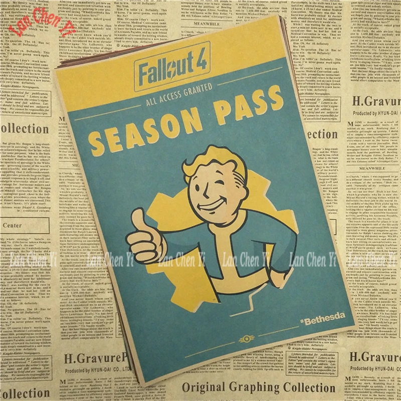 Fallout Классическая игра крафт-бумага Плакат Бар Кафе гостиная столовая настенные декоративные картины