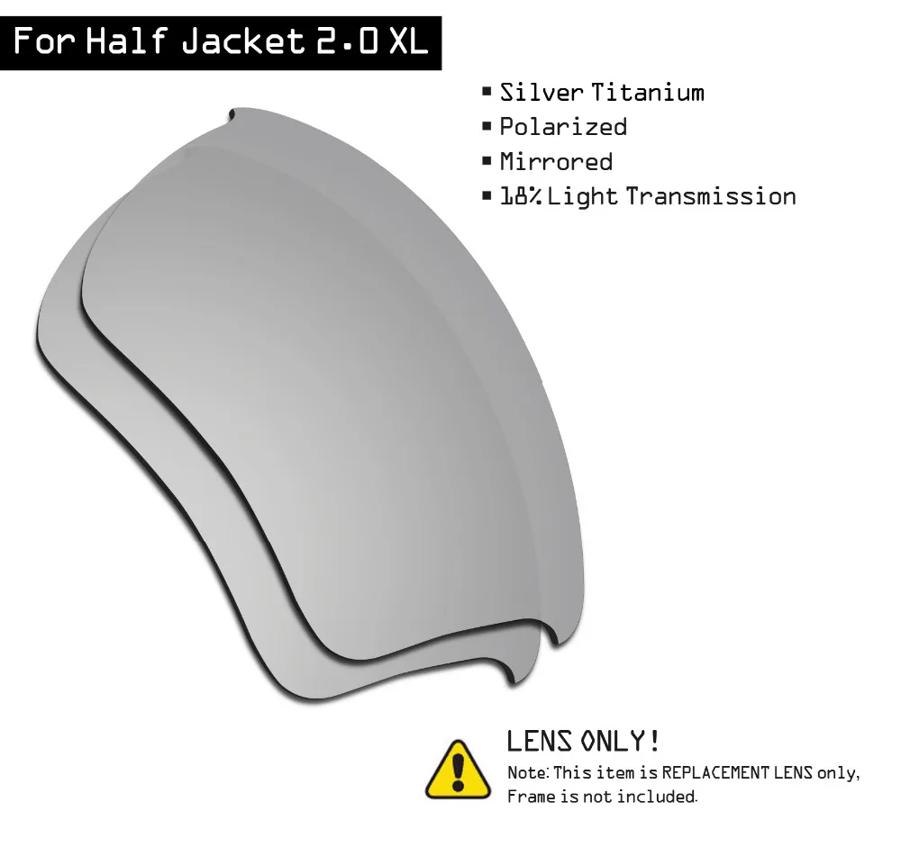 SmartVLT Поляризованные Солнцезащитные Сменные линзы для Oakley Half Jacket 2 0 XL серебристый