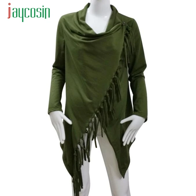 Jaycosin Женская модная повседневная толстовка с кисточками и длинным рукавом