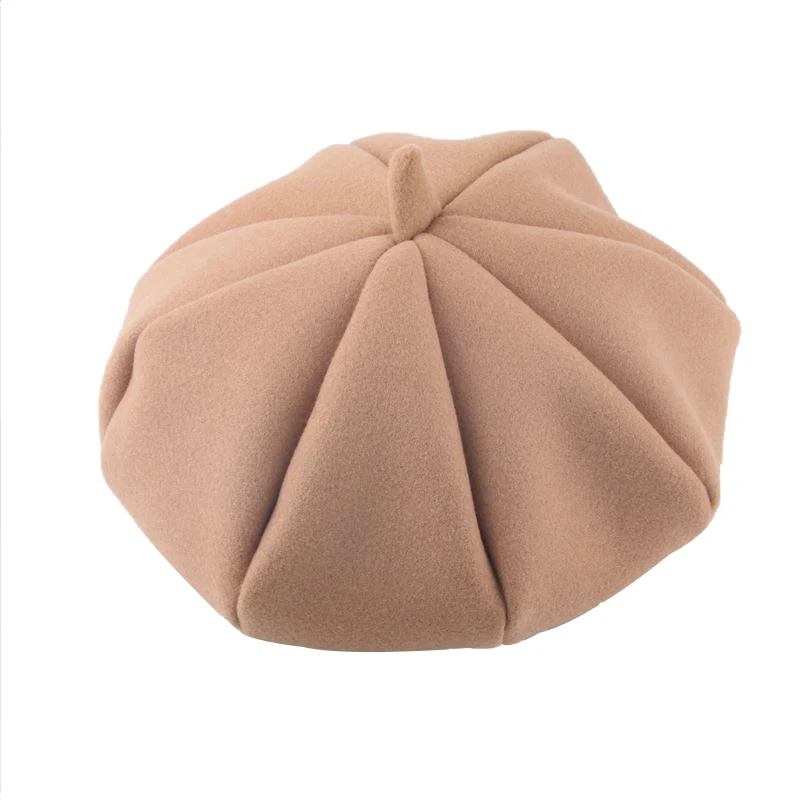 Camel baby hat Новая модная шерстяная шапка для маленьких девочек осенне-зимняя детская шапка для девочек, винтажный детский берет, шапка, аксессуары для малышей, 1 шт - Цвет: Camel baby hat