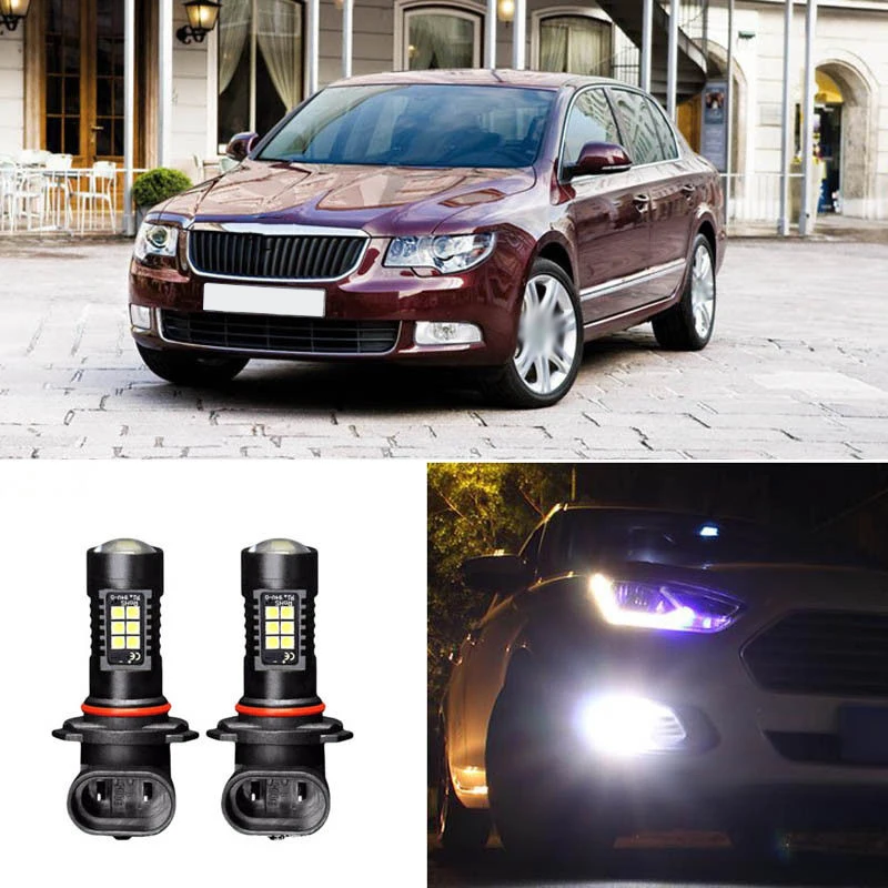 2x Canbus H8 3030 21Smd Led Drl дневные ходовые противотуманные лампы светильник для Skoda