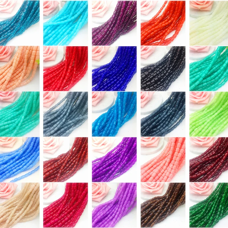 Стеклянный кристаллический цилиндр 6x8 мм для поделок 30 шт.|loose beads|beads jewelry makingbeaded |