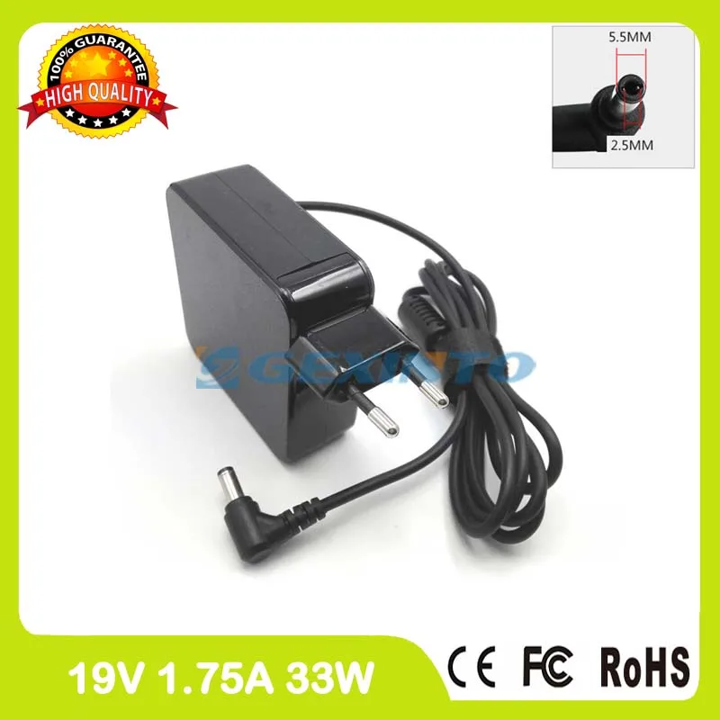 

19V 1.75A 33W ac power adapter laptop charger for Asus X451MAV X551M X551MA X551MAV X705MA X705NA X751MA X751NA X751SA EU plug