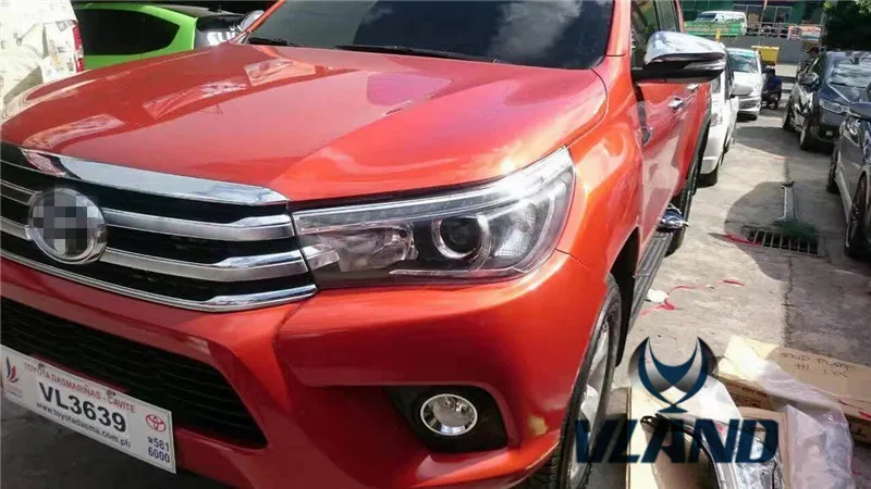 VLAND производитель автомобильных головных ламп для Hilux светодиодный головной светильник для Revo головной светильник с ксеноновыми скрытыми линзами проектора и днем
