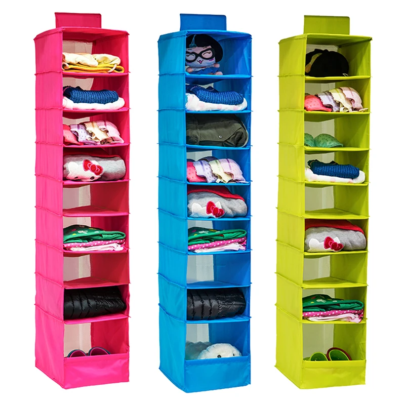 Моющийся складной цветной Органайзер коллекционные подвесные полки 9 полка для