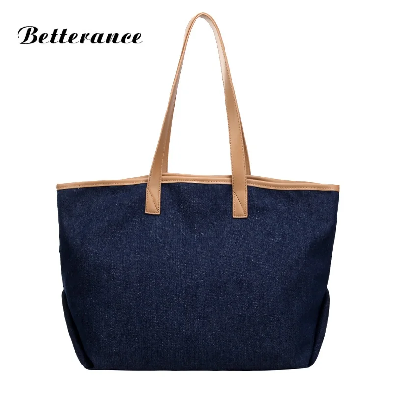 Betterance женская джинсовая сумка-тоут повседневная однотонная сумка на плечо
