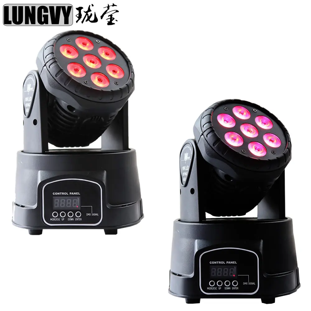 

Free Shipping 2pcs/Lot 7x12w RGBW 4IN1 LED Moving Head Mini Wash Quad With Advanced 13 Channels Stage DJ Disco Lighting