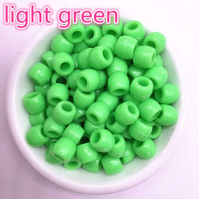 09light green Новые 50 шт 8 мм круглые пластмассовые бусины распорные бусины для самостоятельного изготовления ювелирных изделий браслет ручной работы - Цвет: 09light green