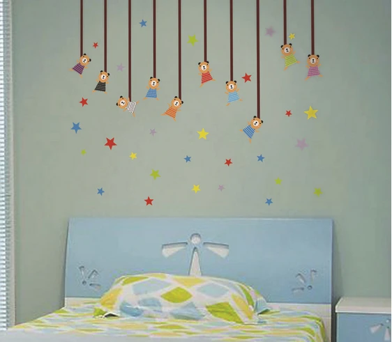 1х гибкие детские настенные Стикеры наклейки настенная бумага для девочек