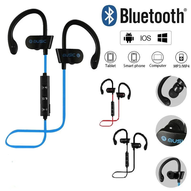 Отличные Bluetooth Наушники Беспроводные спортивные бас наушники с микрофоном для IOS