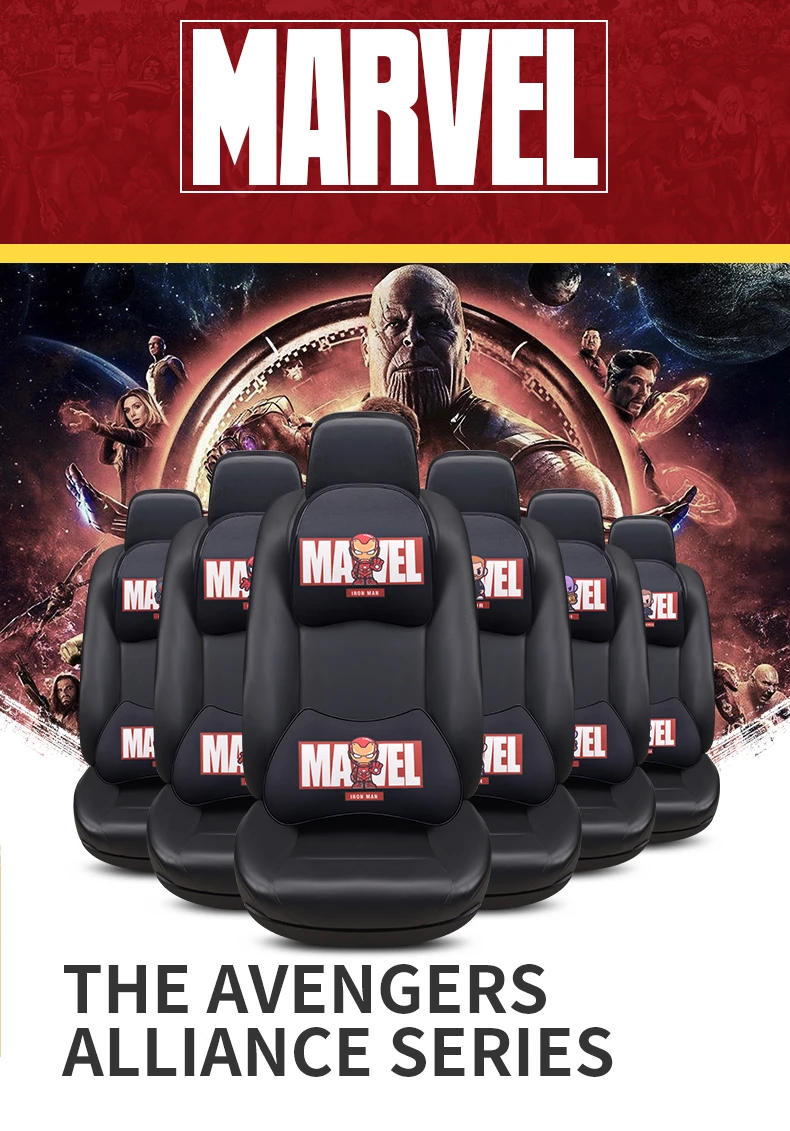new marvel headrest car neck pillow avengers iron man captain america spider man thanos pillow for cars seat auto accessories