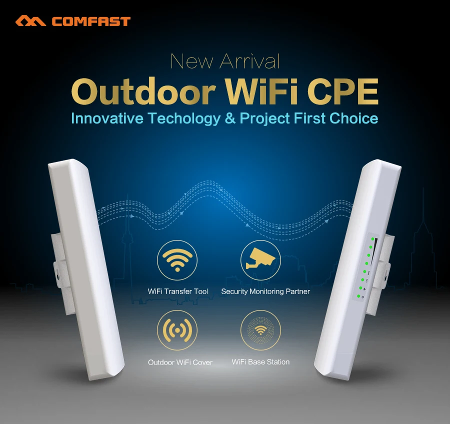 1 пара COMFAST 300 Мбит/с Открытый CPE 2. 4G Wi Fi точка доступа беспроводной мост 3 км