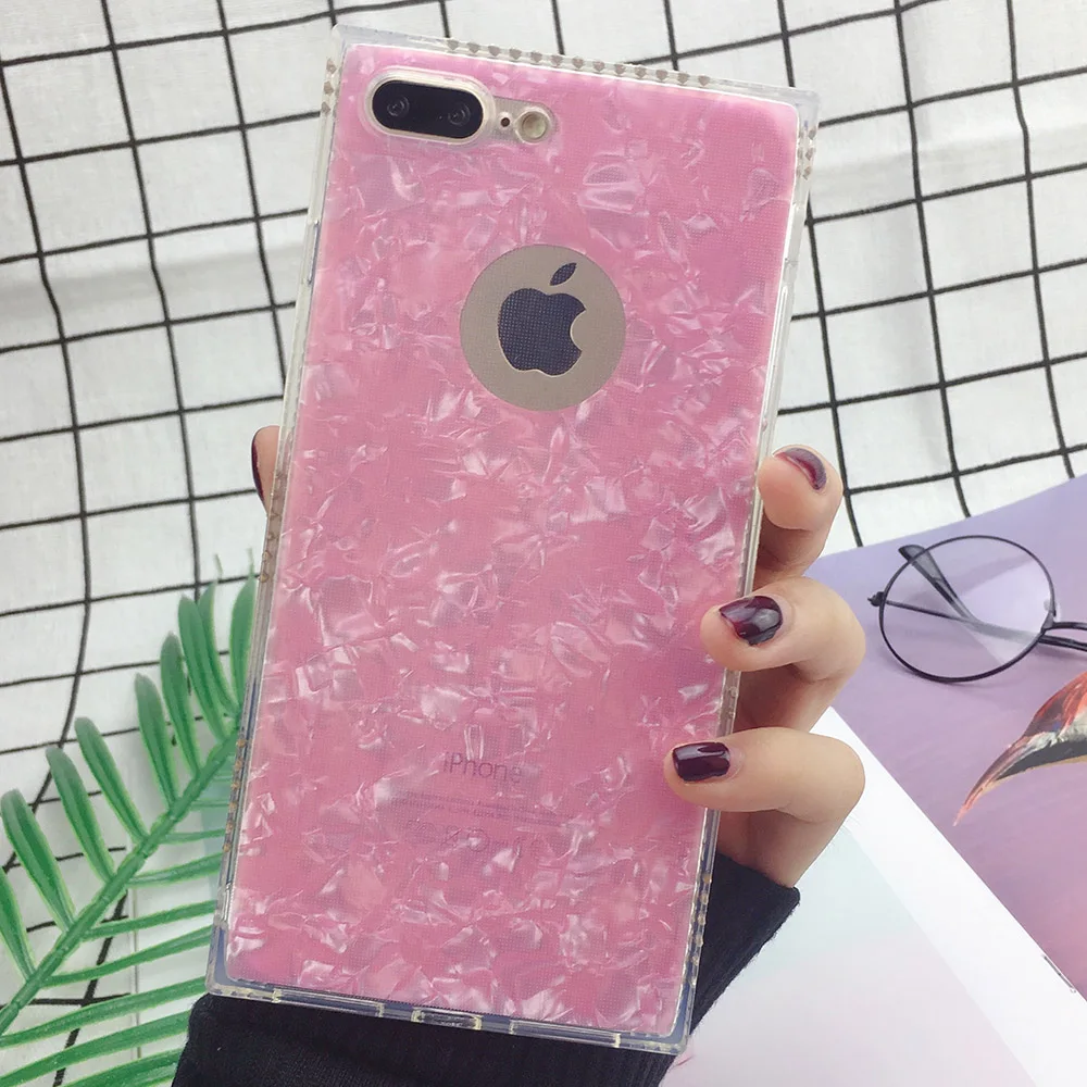 Чехол Coque для iphone 8plus 7 6 6S Plus X XS 5 5S SE раковины блестящая задняя крышка чехол 8