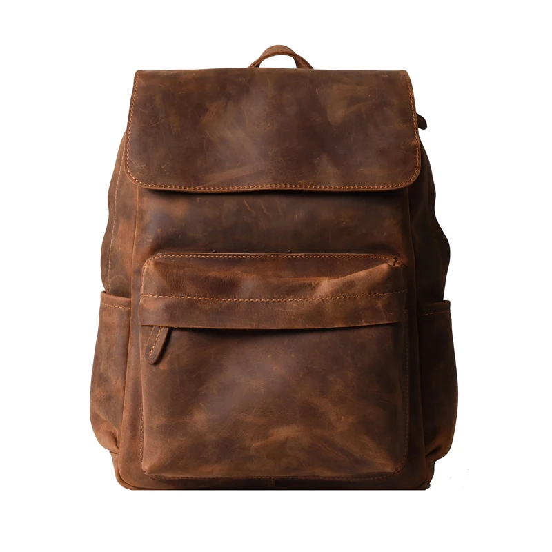 Винтажный рюкзак crazy horse из натуральной кожи mochilas escolares para adolescente meninas школьный для