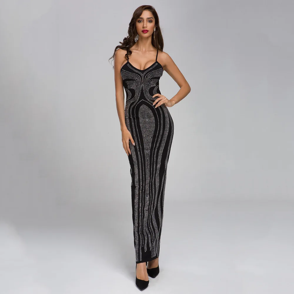 

Elegant Dress Women Fashion Celebrity Party Night Club Long Dresses Sexy Bodycon Black Dress