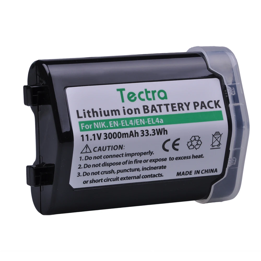 2 шт. аккумулятор Tectra 3000 мА/ч для камеры Nikon D2Z D2H D2Hs D2X D2Xs D3 D3S F6 D3X ENEL4 ENEL4A|Цифровые