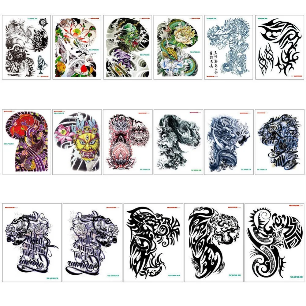 1 шт. наклейка на половину руки водостойкая временная татуировка рукав для мужчин