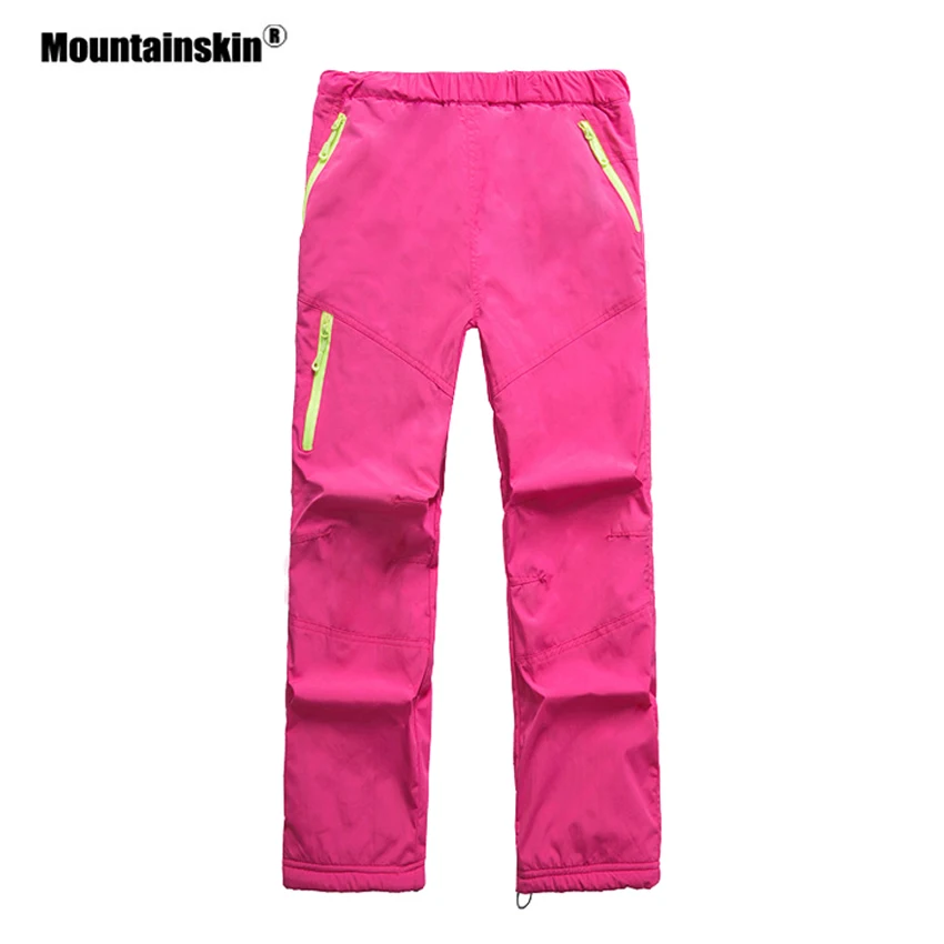 Mountainskin/Детские зимние плотные флисовые штаны Детские уличные водонепроницаемые
