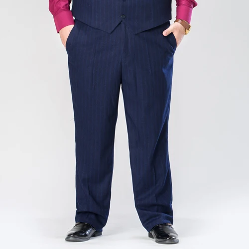 Large Size 7XL 8XL 9XL New Men's Business Casual Striped Suit Pants Stylish High Quality Men's Striped Loose Suit Pants - Цвет: 18111
