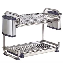 304 Stainless Steel Dish Rack, Kitchen Shelf Holder, Kitchen Shelf Storage Both Hang Wall And Floor Type