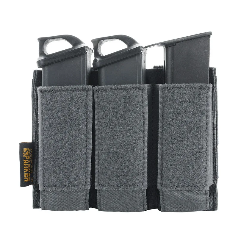 Gray Отличные Элитные бизань тактические Molle тройной журнал сумки военные Glock пистолет клип маленькая сумка Волшебная наклейка чехлы - Цвет: Gray