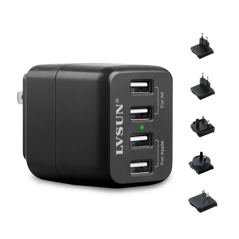 Сетевое зарядное устройство с 4 USB-портами для iPhone 6 5s iPad Samsung Galaxy s6 s5 s4 Note EU/US/UK/KR/AU |