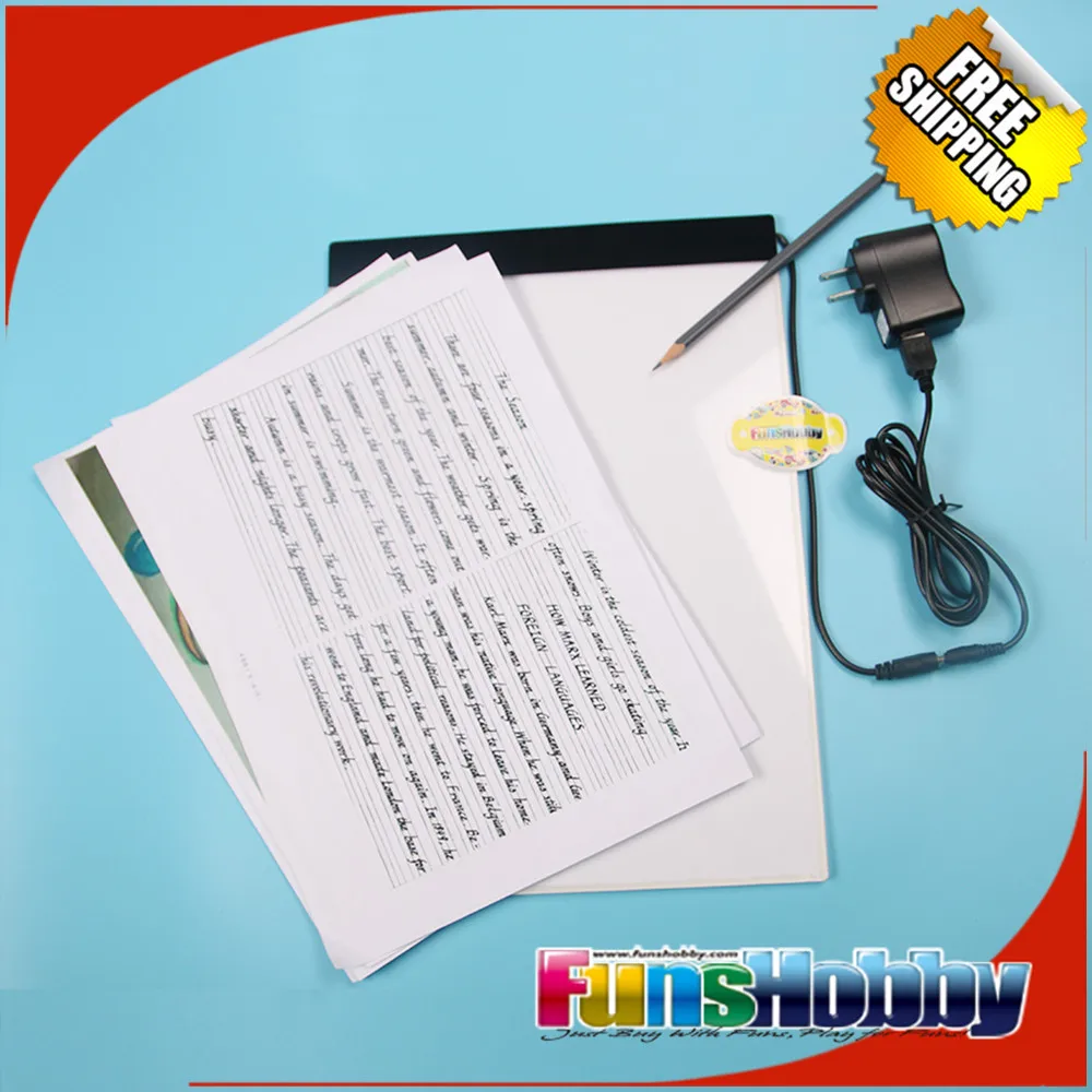 Funshobby A4 светодиодный светильник, коробка, ультра-тонкая портативная Светодиодная панель, USB силовой светильник для отслеживания, Настольный светильник для детей, 2D анимационный рисунок