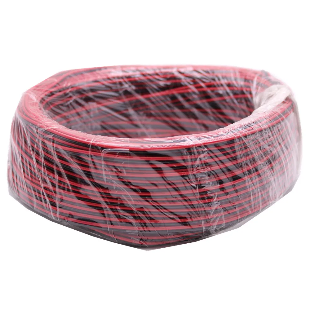 50 м 100 22AWG 2 контакта красный черный провод удлинитель для 5050 3528 одноцветный