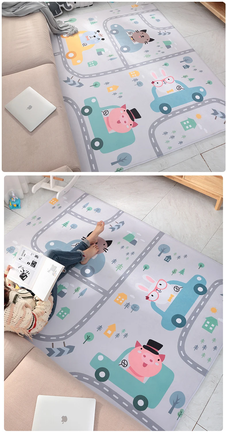 Детский Блестящий утолщенный детский игровой коврик 150X200 см/59X79IN мультяшный ковер нескользящий ковер для гостиной машинная стирка