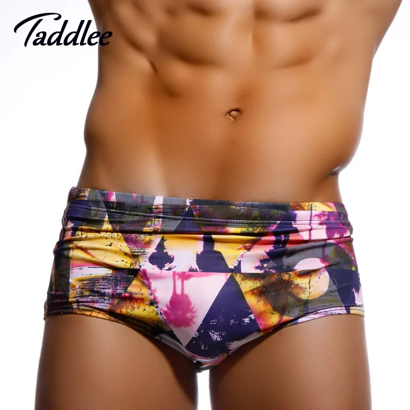 Бренд Taddlee мужские купальные плавки Плавки бикини боксеры для серфинга шорты