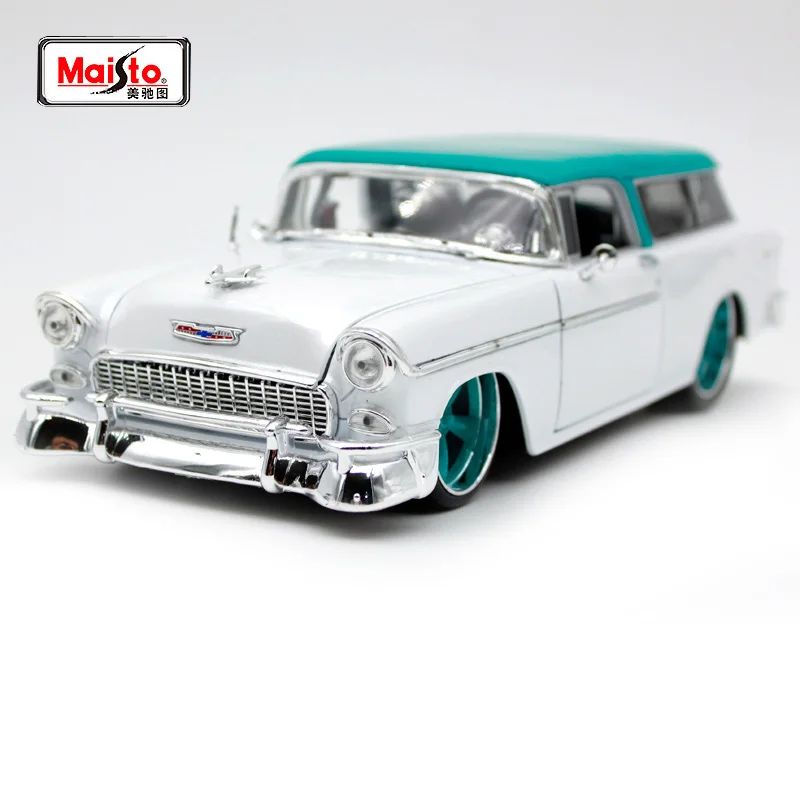 Винтажная белая модель автомобиля Maisto 1:18 1955 Chevrolet NOMAD литая новая игрушка в