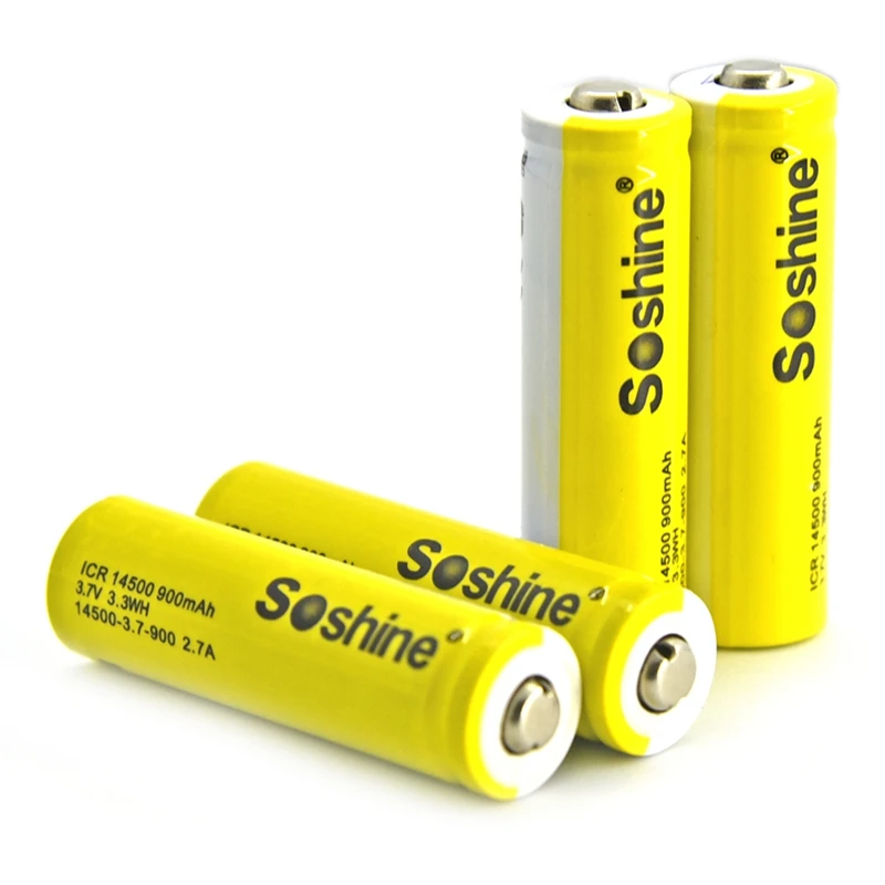 IG-Soshine 4 шт 14500 AA литий-ионная батарея без защиты 3 7 V 900 mAh аккумуляторные батареи с